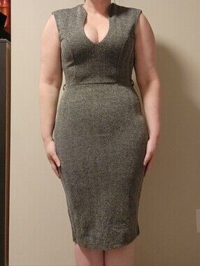 Almost Famous grey midi dress